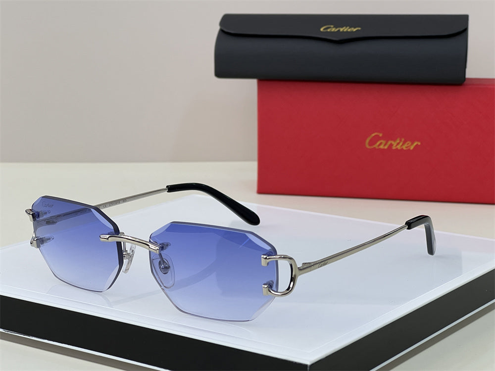 Cartier Diamond Cut Big C Frame Sunglasses