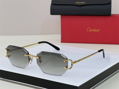 Cartier Diamond Cut Big C Frame Sunglasses