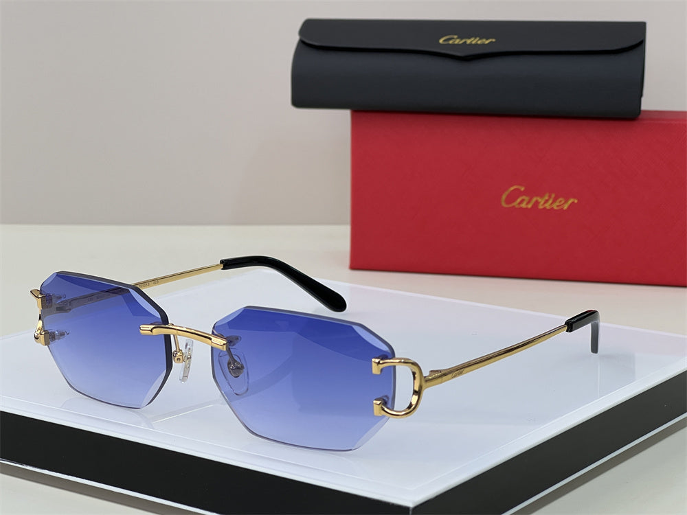 Cartier Diamond Cut Big C Frame Sunglasses